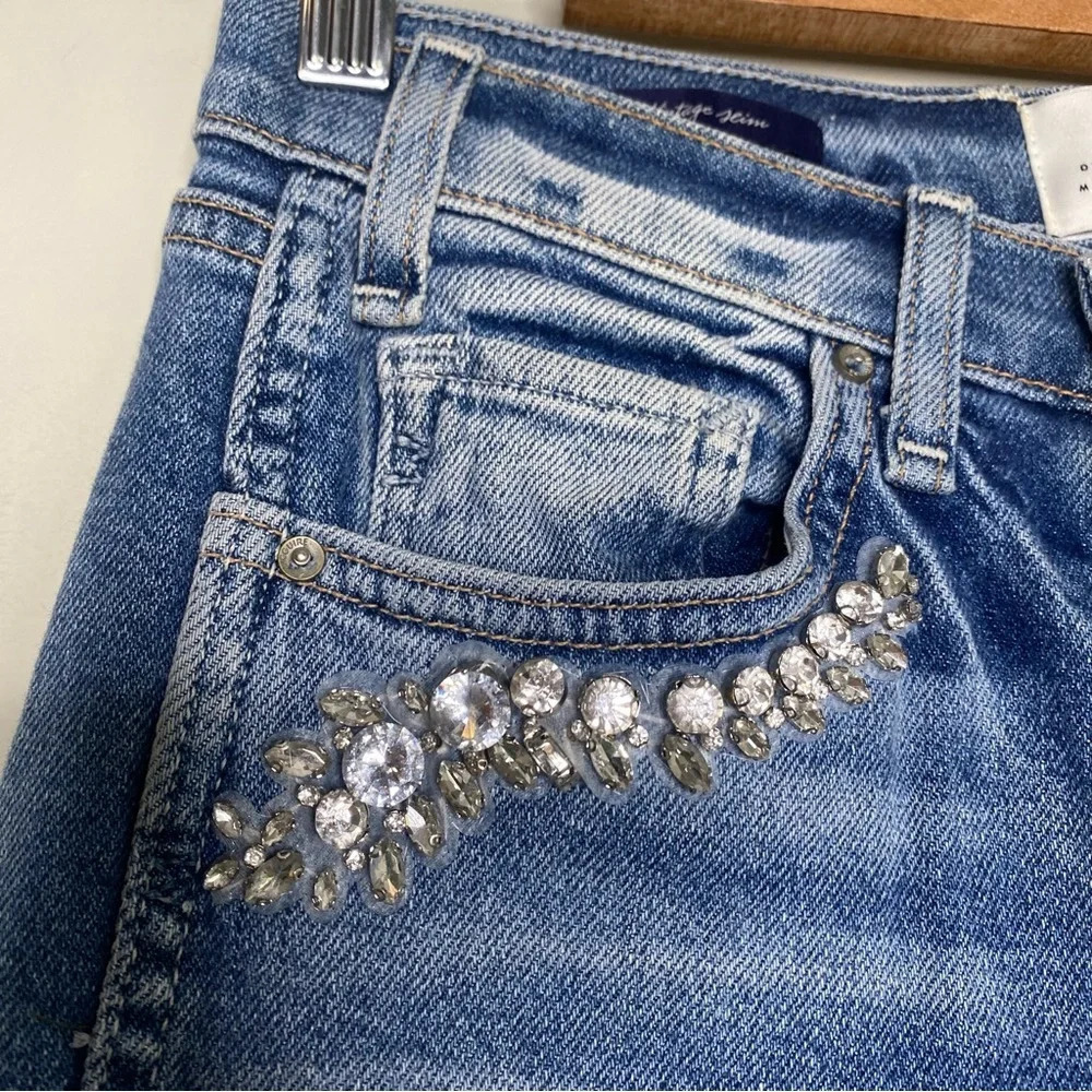 ✨NWT McGuire Rhinestone Gem Embellished Pocket Vintage Slim Jeans Size 27 - Picture 5 of 10